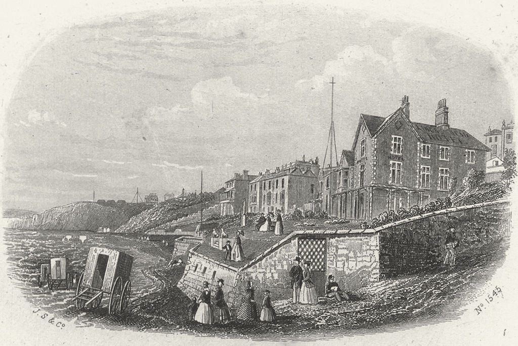 IOW. Sandown c1850 old antique vintage print picture